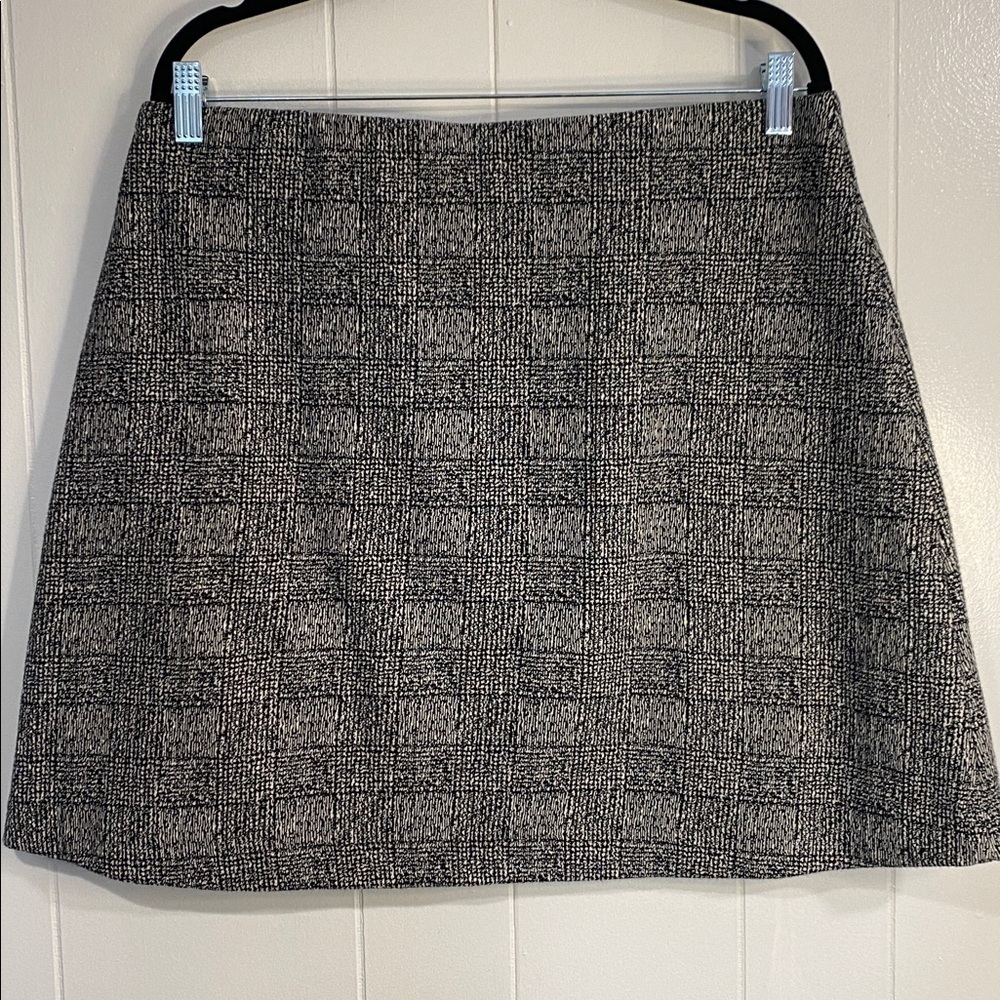 LOFT Preppy Glen Plaid Office Skirt Pleated A-Line Knit Work Academia Large - Picture 5 of 8